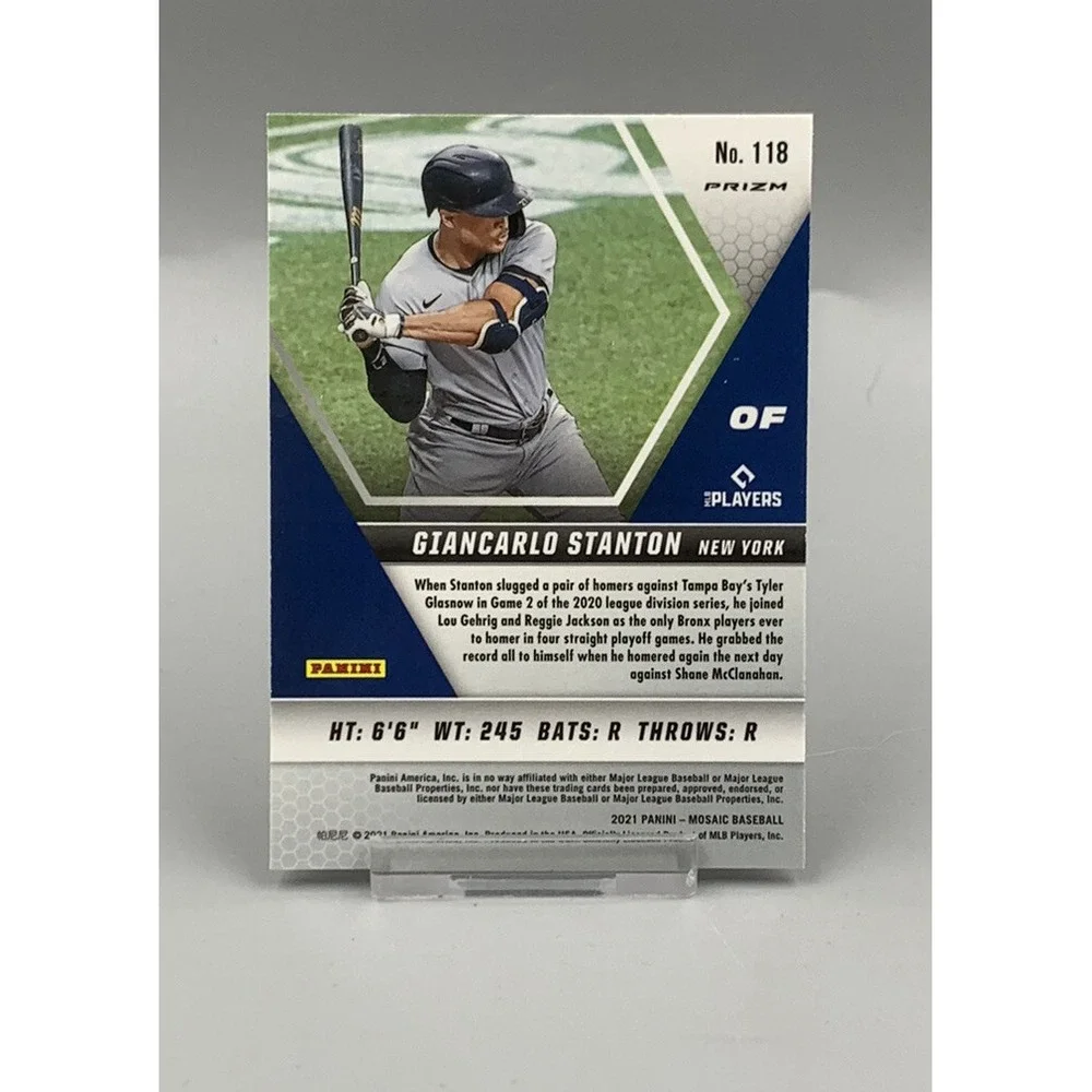 2021 Panini Mosaic Baseball Giancarlo Stanton Silver Prizm #118‎ NY Yankees